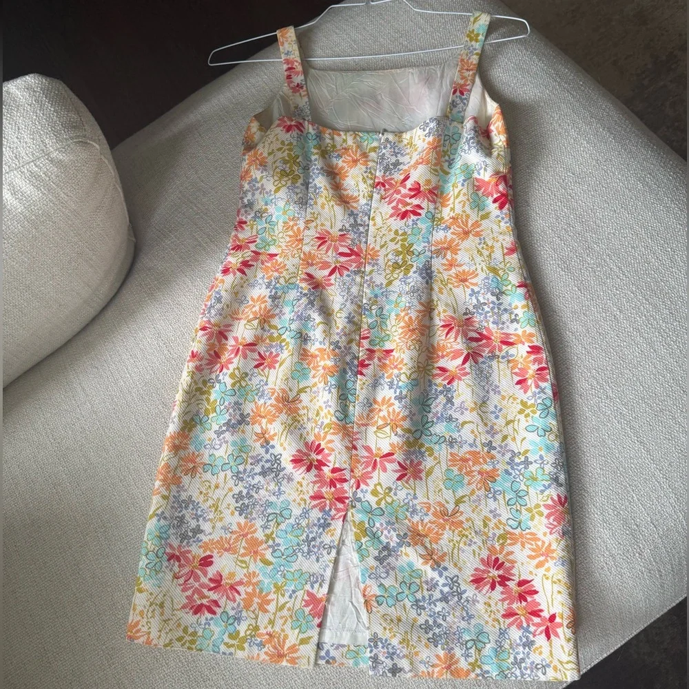 Ann Taylor Loft Vintage Floral Mini Dress Square Neck 2P - Picture 2 of 4